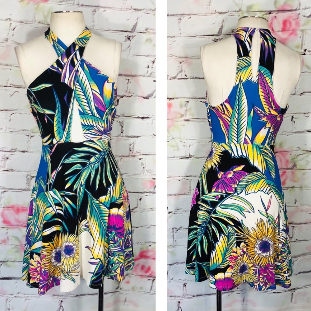 Mara Hoffman cross front cutout dress viva print